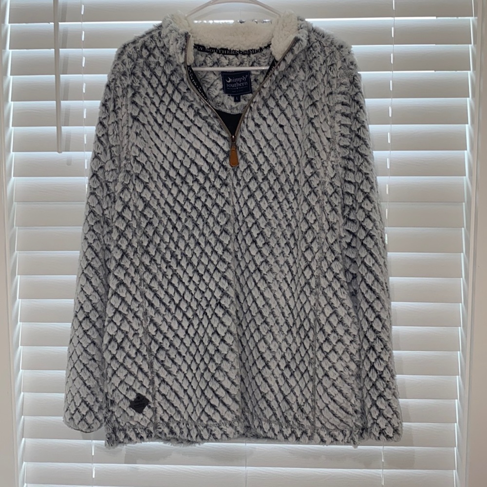 Simply Southern Sherpa half zip jacket size large